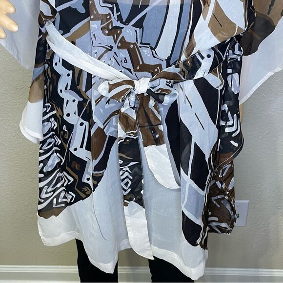 Club Z Collection Lightweight Swim Cover Brown White Gray Size Large - Picture 8 of 10